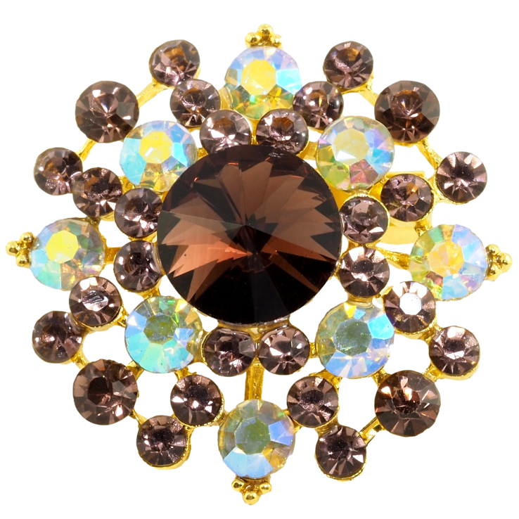 Брошка Квітка з бордовими стразами фото №12