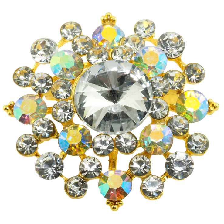 Брошка Квітка зі стразами фото №10