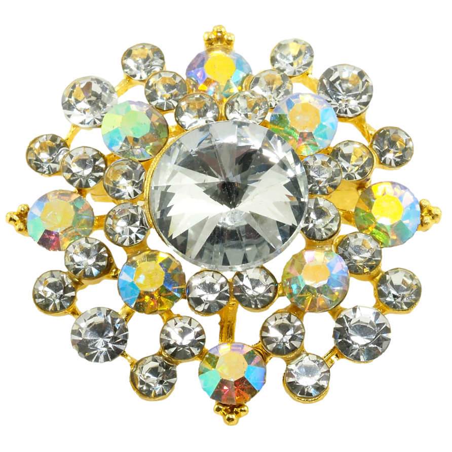 Брошка Квітка зі стразами фото №1