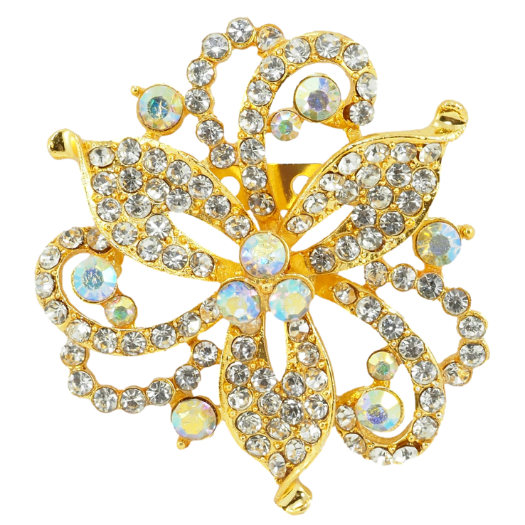 Брошь Декоративный цветок со стразами фото №16