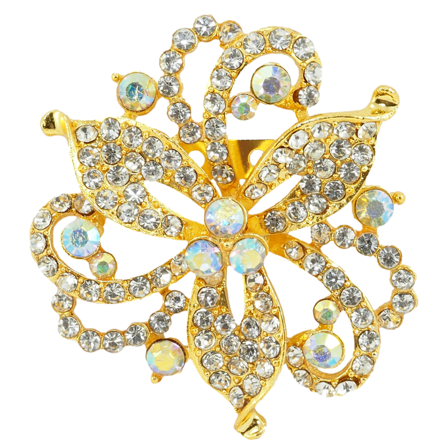 Брошь Декоративный цветок со стразами фото №1