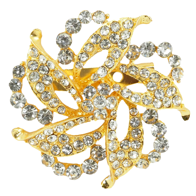 Брошка Декоративна квітка зі стразами фото №1