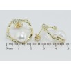 Сережки Xuping QQMM Позолота 14K пусети Кільця з перлинами та цирконієм фото №2