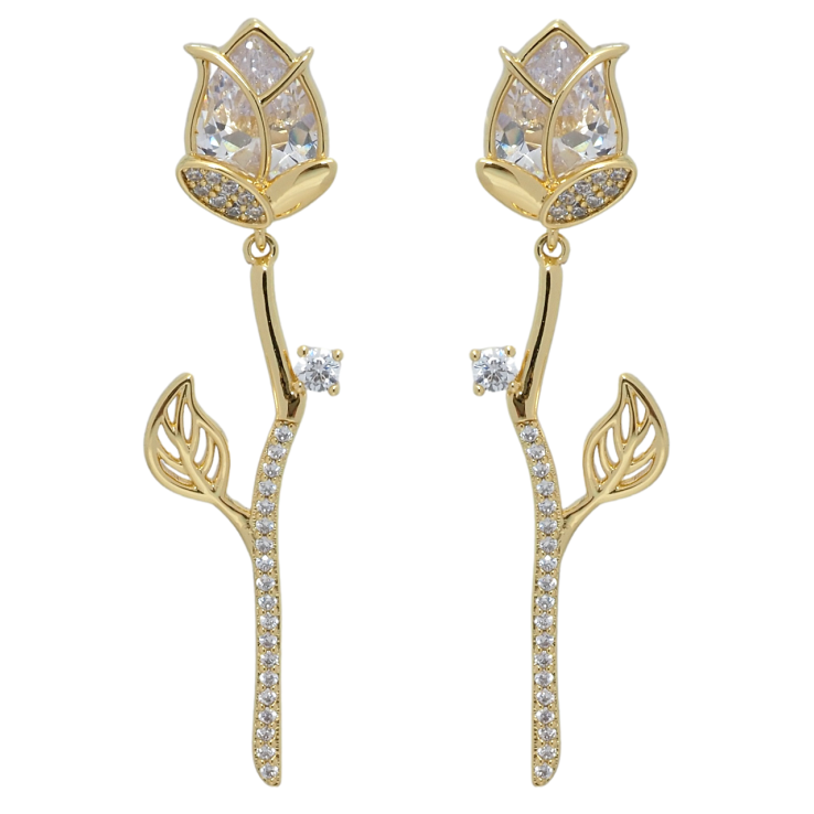 Сережки Xuping QQMM Позолота 14K пусети Квітка фото №17