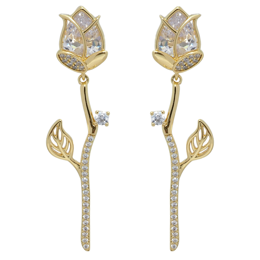 Сережки Xuping QQMM Позолота 14K пусети Квітка фото №1