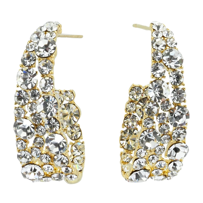 Сережки Xuping QQMM Позолота 14K пусети Дуги з інкрустацією цирконієм фото №11