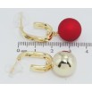 Сережки Xuping QQMM Позолота 14K пусети Підвіски червоний та золотий кульки фото №2