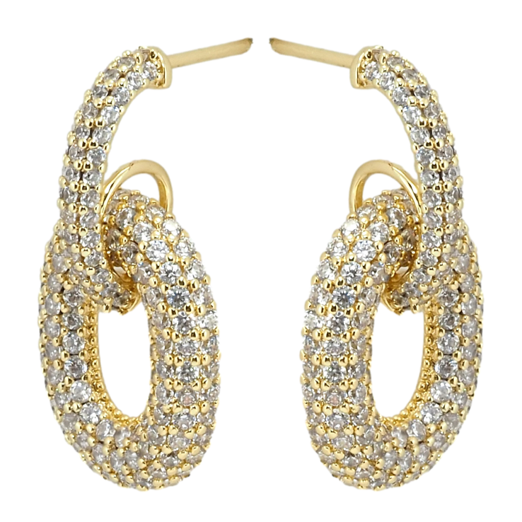 Сережки Xuping QQMM Позолота 14K пусети Інкрустація цирконієм фото №6