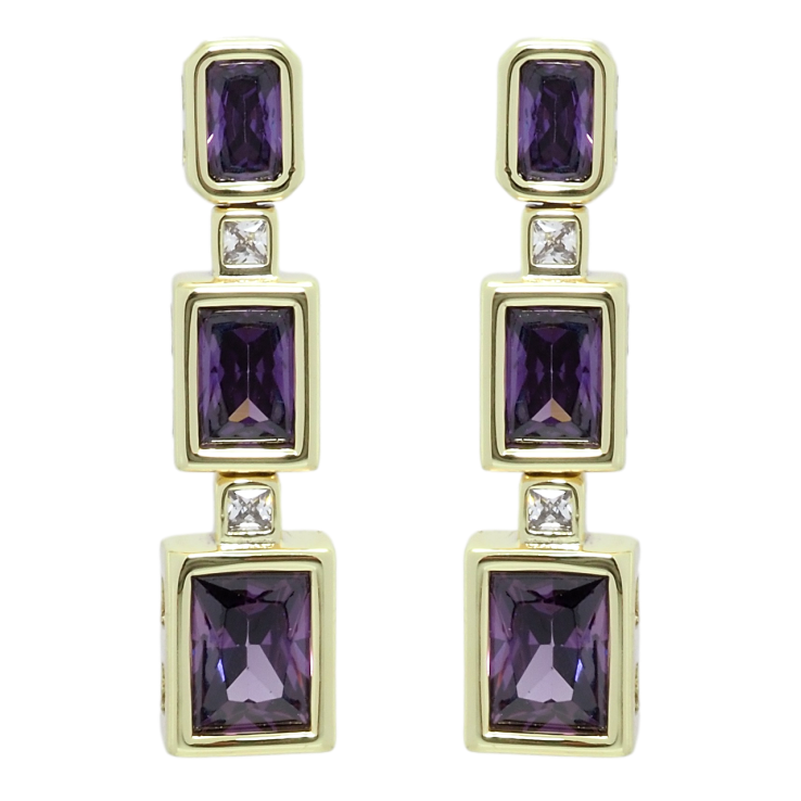 Сережки Xuping QQMM Позолота 14K пусети Підвіски з фіанітами фото №15