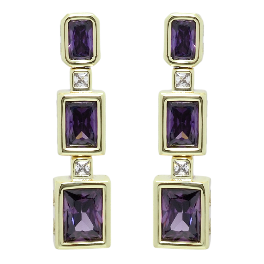 Сережки Xuping QQMM Позолота 14K пусети Підвіски з фіанітами фото №1