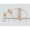 Серьги Xuping QQMM Позолота 18K пусеты Колечки с дорожками циркония фото №2