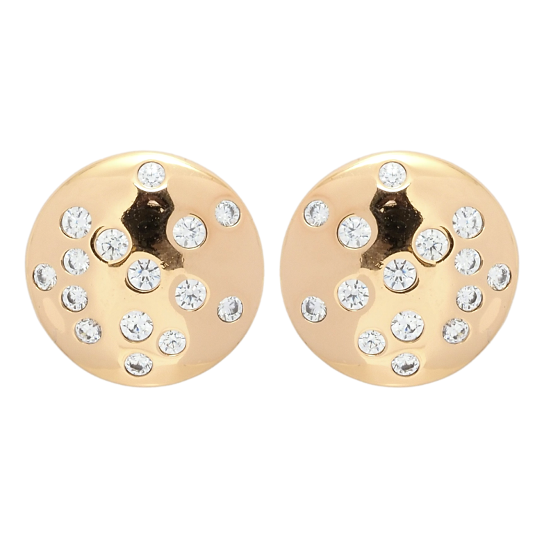 Серьги Xuping QQMM Позолота 18K пусеты Круги с цирконием ø 14мм фото №1