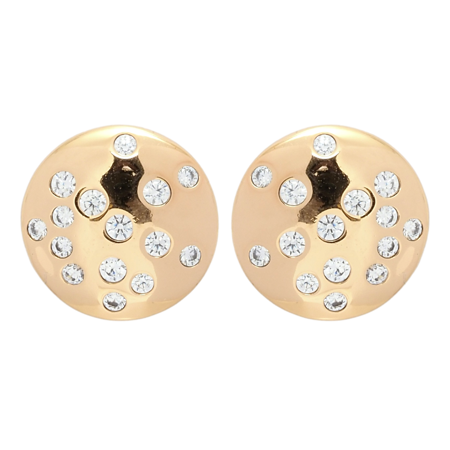 Серьги Xuping QQMM Позолота 18K пусеты Круги с цирконием ø 14мм фото №1