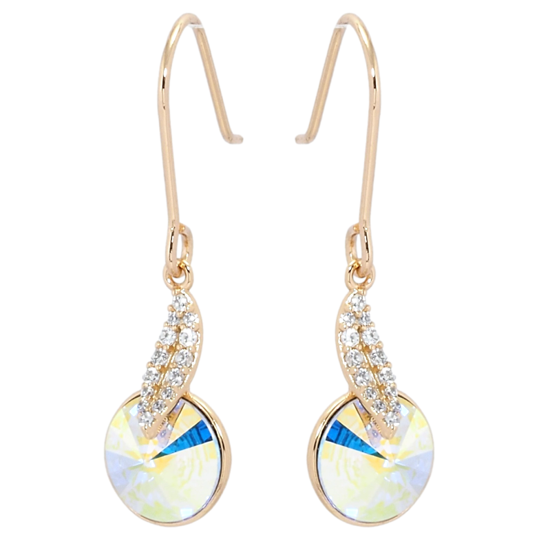 Серьги Xuping цвет 18K с кристаллами Swarovski французский замок Подвески с кристаллами АВ фото №1