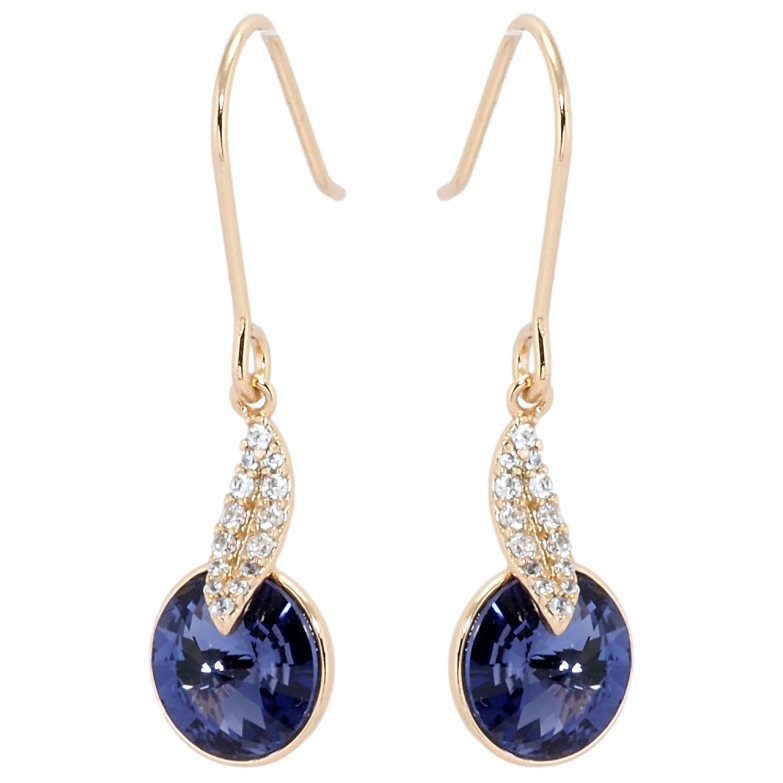 Сережки Xuping колір 18K з кристалами Swarovski французький замок Підвіски з кристалами Sapphire фото №1