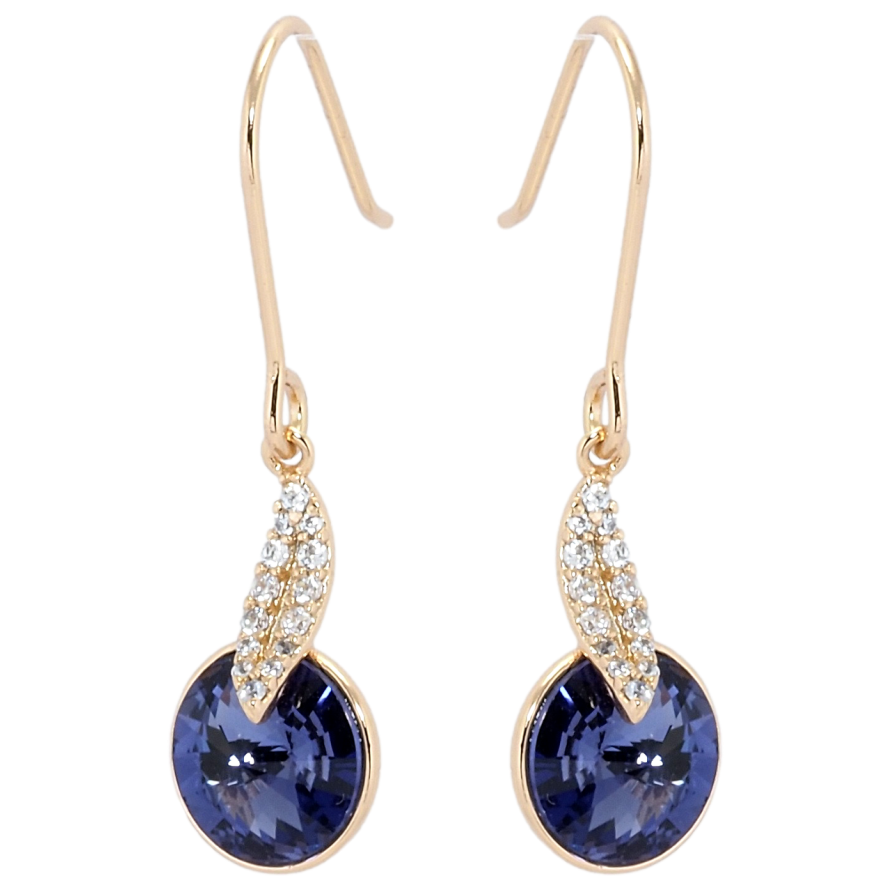 Сережки Xuping колір 18K з кристалами Swarovski французький замок Підвіски з кристалами Sapphire фото №1