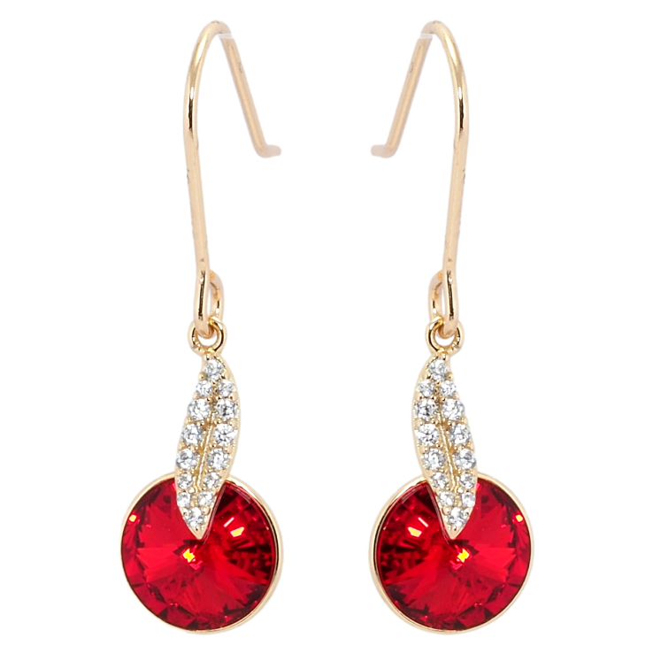 Сережки Xuping колір 18K з кристалами Swarovski французький замок Підвіски з кристалами Light Siam фото №6