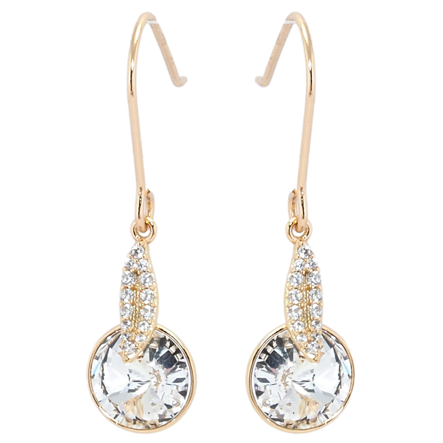 Сережки Xuping колір 18K з кристалами Swarovski французький замок Підвіски з кристалами Clear фото №1