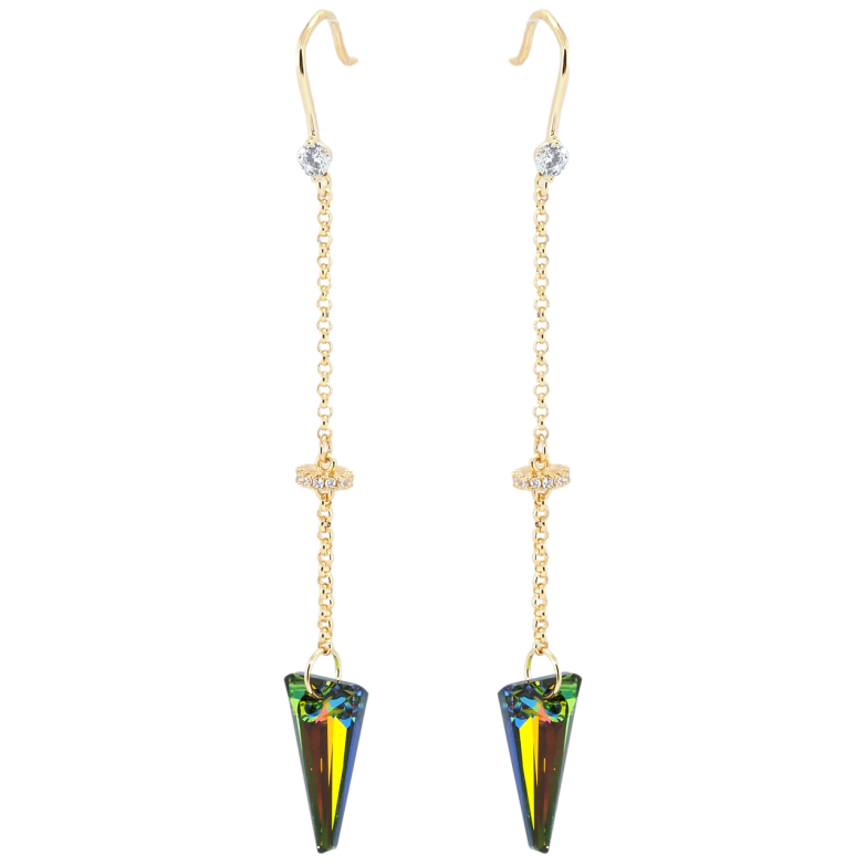 Серьги Xuping цвет 18K с кристаллами Swarovski французский замок Подвески с кристаллами Vitrail Medium фото №1