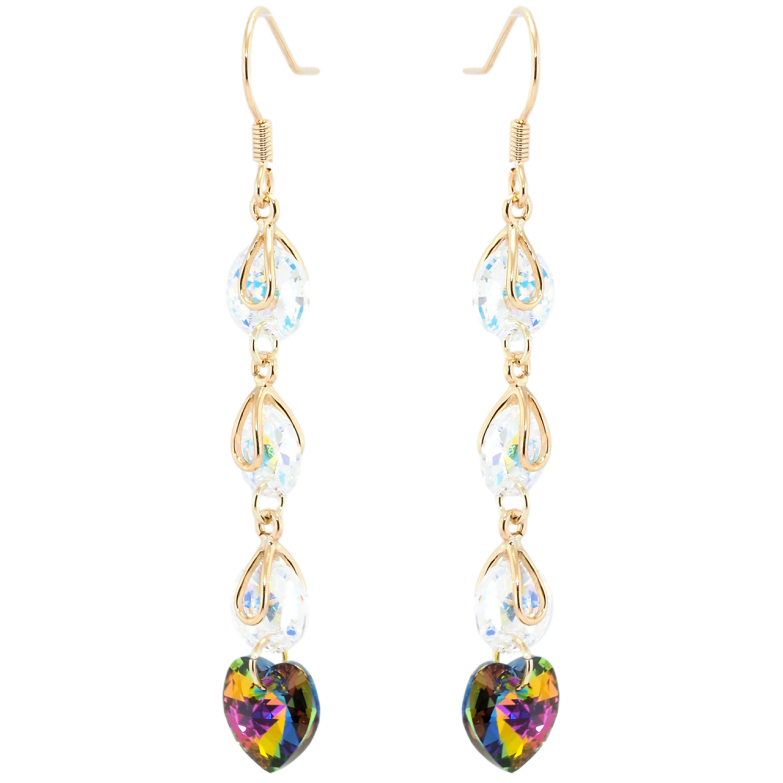 Серьги Xuping цвет 18K с кристаллами Swarovski французский замок Подвески с кристаллами Shimmer и Vitrail фото №1