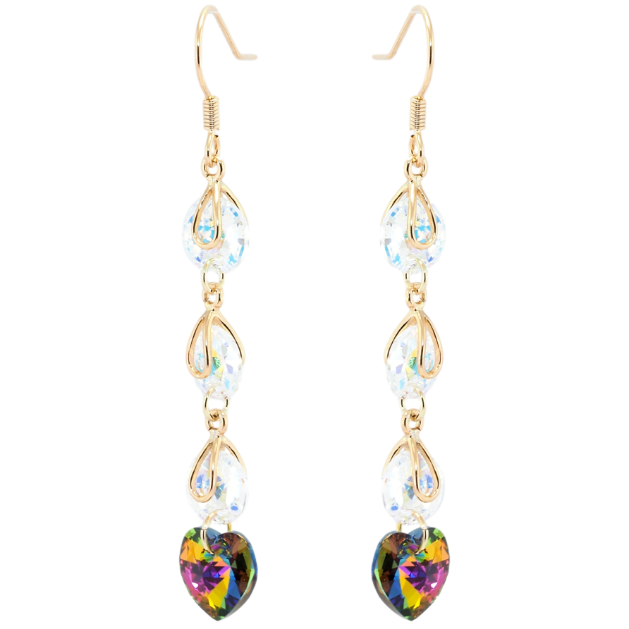 Сережки Xuping колір 18K з кристалами Swarovski французький замок Підвіски з кристалами Shimmer та Vitrail Medi фото №1