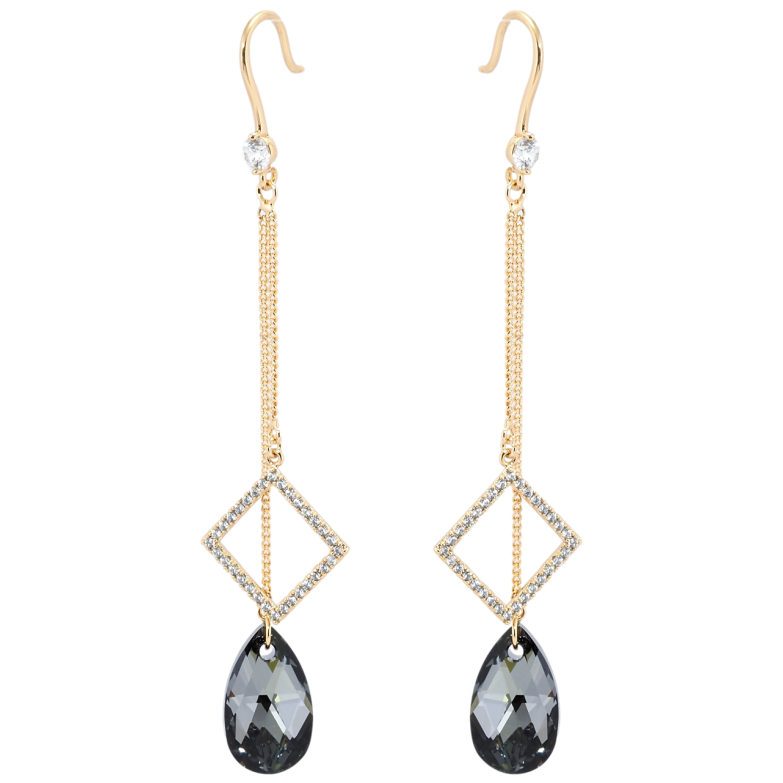 Сережки Xuping колір 18K з кристалами Swarovski французький замок Підвіски з кристалом Graphite фото №13