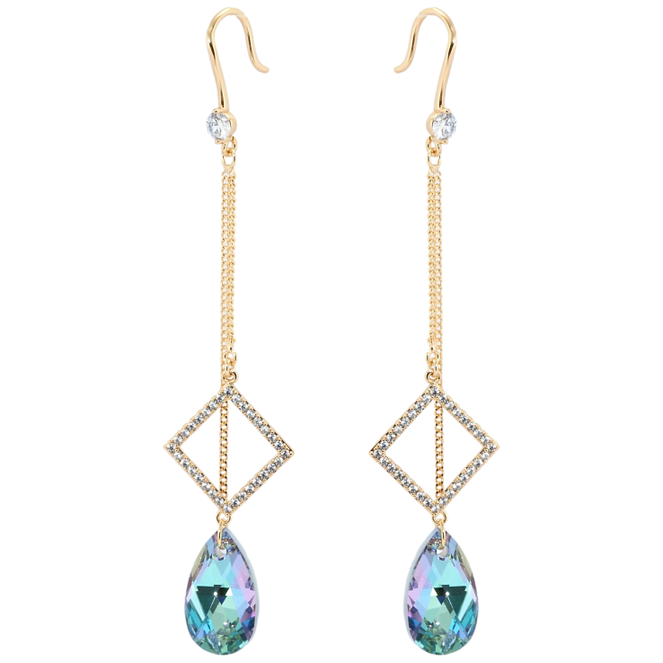 Сережки Xuping колір 18K з кристалами Swarovski французький замок Підвіски з кристалом Paradise Shine фото №12