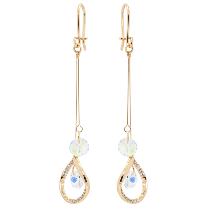 Серьги Xuping цвет 18K с кристаллами Swarovski французский замок Подвески с кристаллами Shimmer фото №1