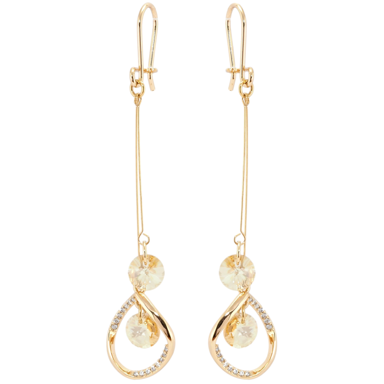 Сережки Xuping колір 18K з кристалами Swarovski французький замок Підвіски з кристалами Light Peach фото №12