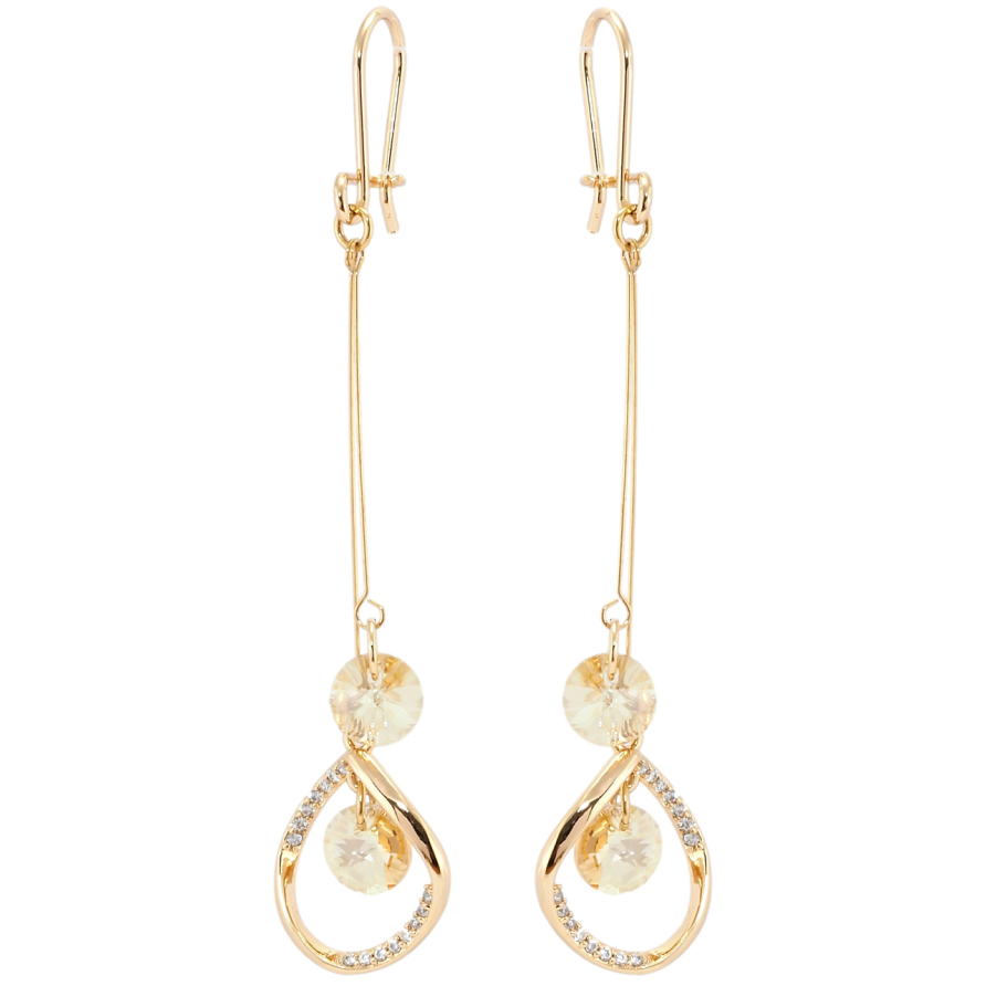 Сережки Xuping колір 18K з кристалами Swarovski французький замок Підвіски з кристалами Light Peach фото №1