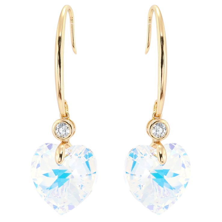 Сережки Xuping колір 18K з кристалами Swarovski французький замок Кристальні серця Shimmer фото №18