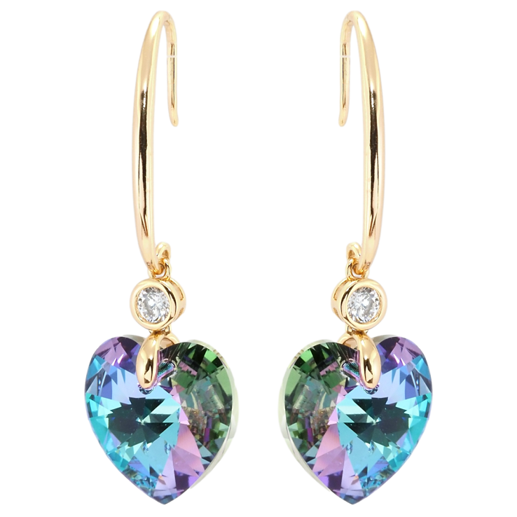 Сережки Xuping колір 18K з кристалами Swarovski французький замок Кристальні серця Paradise Shine фото №9
