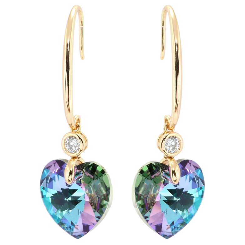 Сережки Xuping колір 18K з кристалами Swarovski французький замок Кристальні серця Paradise Shine фото №1