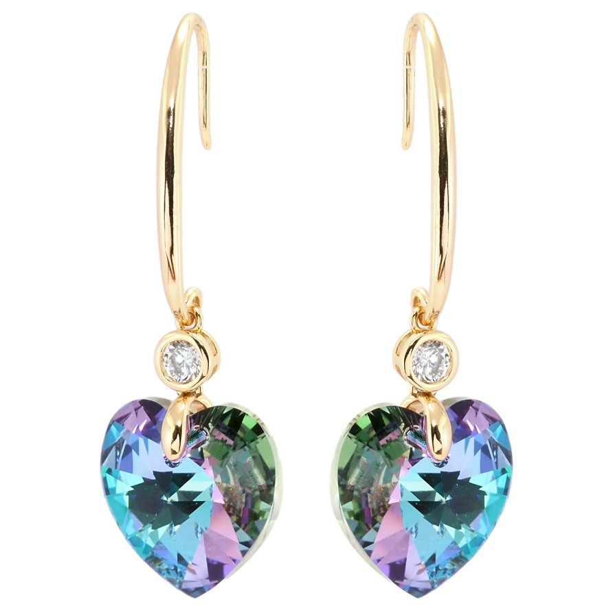 Сережки Xuping колір 18K з кристалами Swarovski французький замок Кристальні серця Paradise Shine фото №1