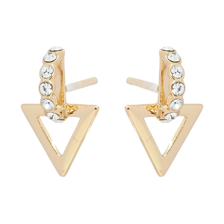 Сережки Xuping колір 18K з кристалами Swarovski пусети Трикутники з кристалами Clear фото №18