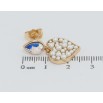 Сережки Xuping колір 18K з кристалами Swarovski пусети Кристали АВ та серця з перлами фото №2