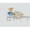 Серьги Xuping цвет 18K с кристаллами Swarovski пусеты Кристаллы Aquamarine с жемчужными сердечками фото №2