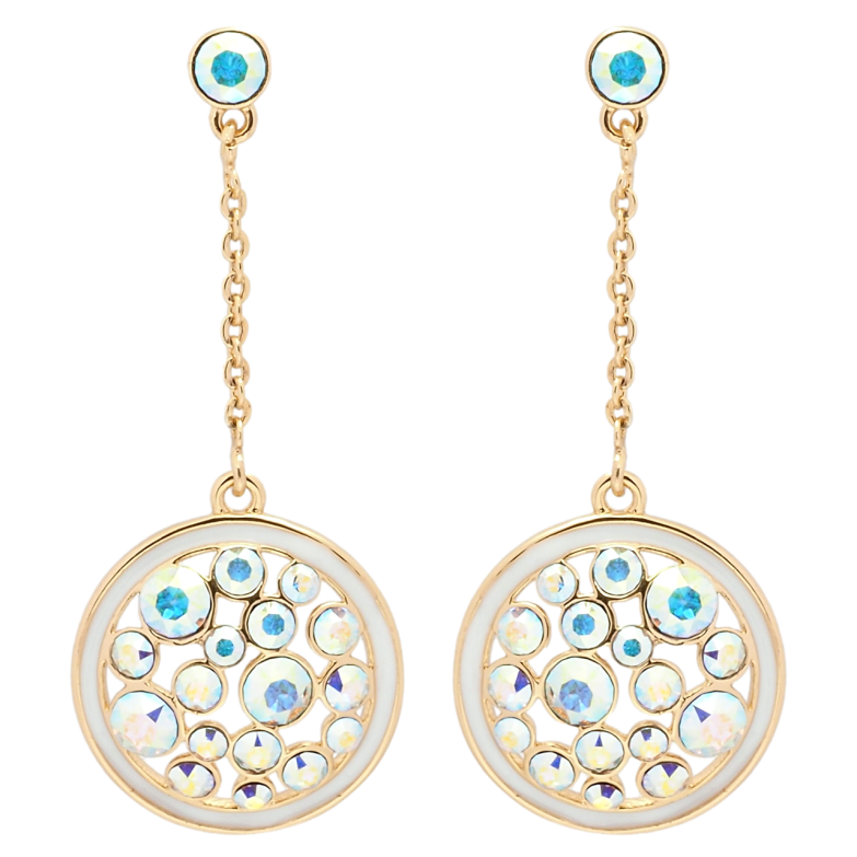 Серьги Xuping цвет 18K с кристаллами Swarovski пусеты Круглые подвески с кристаллами АВ фото №3