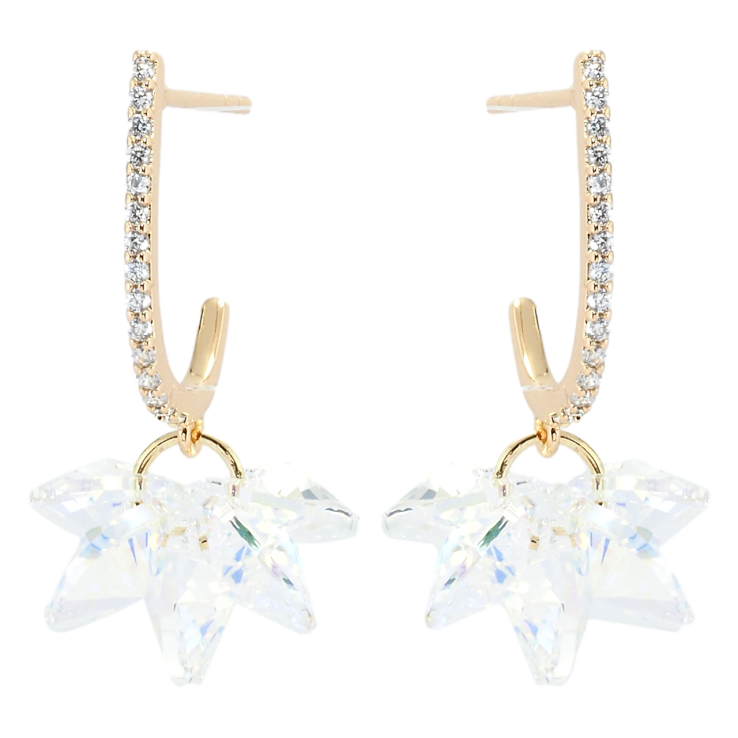 Сережки Xuping колір 18K з кристалами Swarovski пусети Підвіски з кристалами Shimmer фото №7