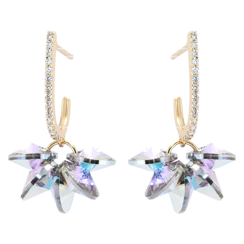 Сережки Xuping колір 18K з кристалами Swarovski пусети Підвіски з кристалами Paradise Shine фото №1