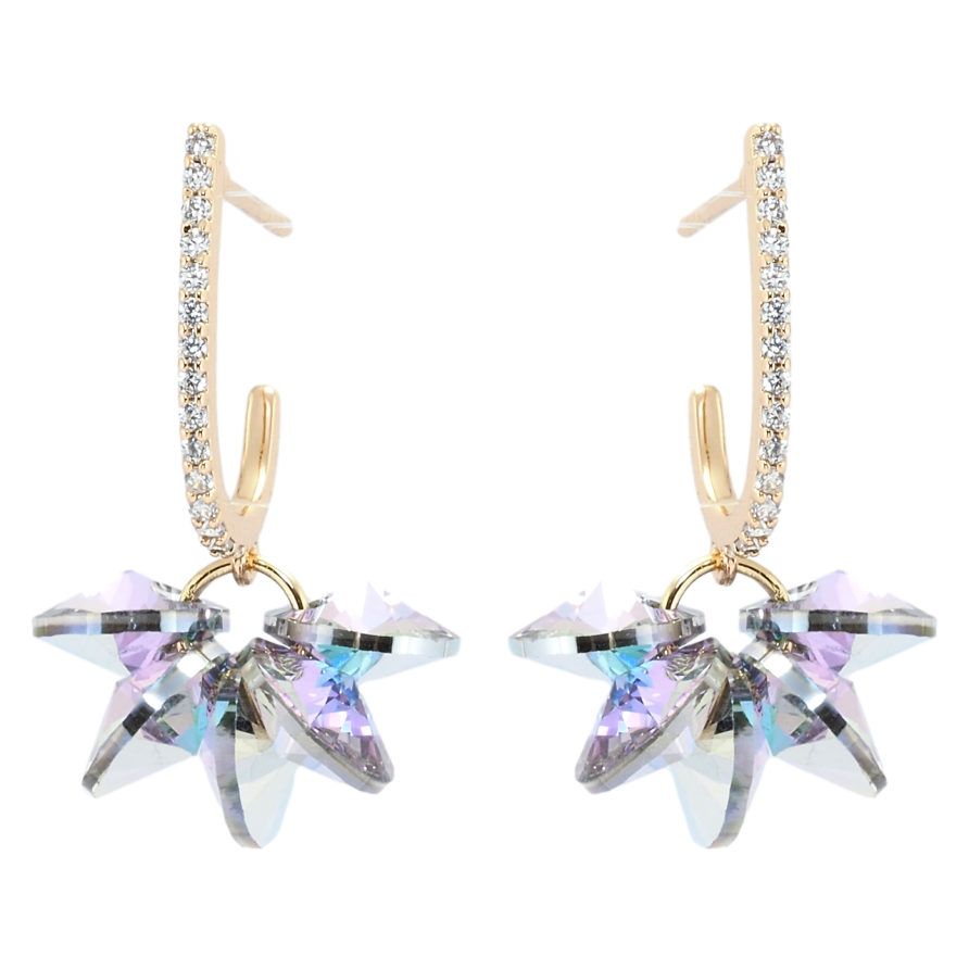 Сережки Xuping колір 18K з кристалами Swarovski пусети Підвіски з кристалами Paradise Shine фото №1