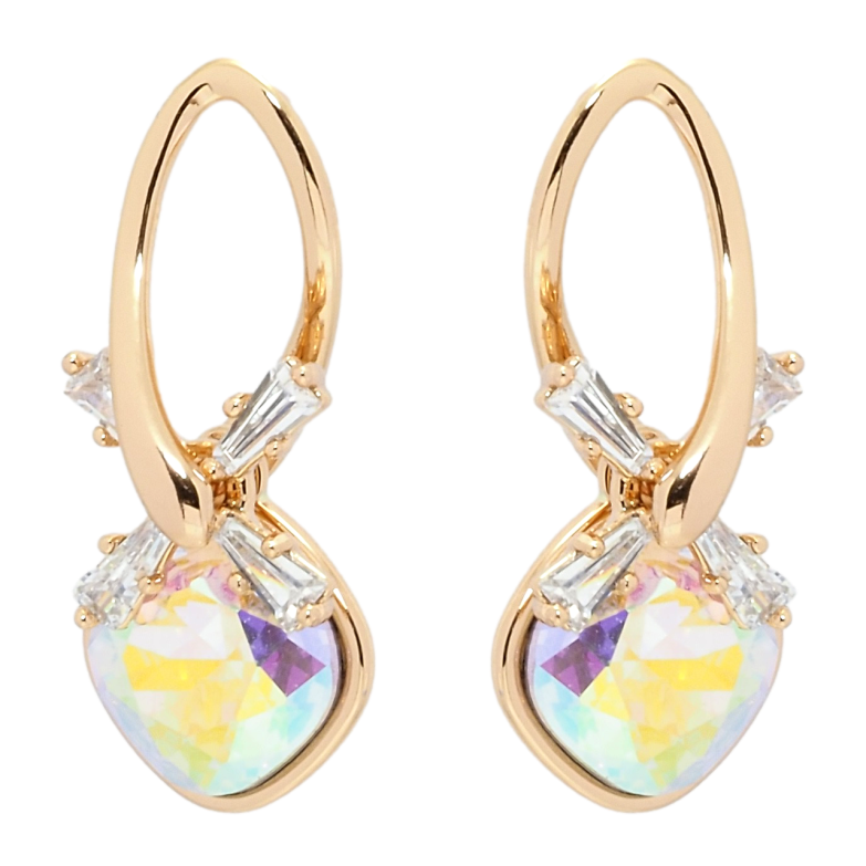 Сережки Xuping колір 18K з кристалами Swarovski пусети Млин з кристалом АВ фото №1