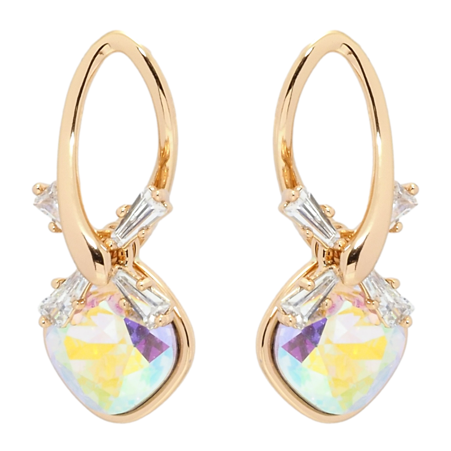 Сережки Xuping колір 18K з кристалами Swarovski пусети Млин з кристалом АВ фото №1