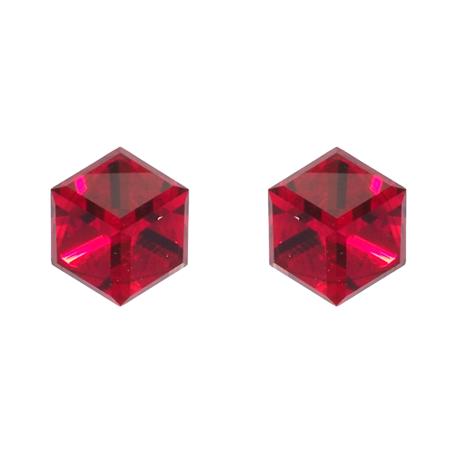 Сережки Xuping колір 18K з кристалами Swarovski пусети Кристальні кубики Light Siam 6х6мм фото №1