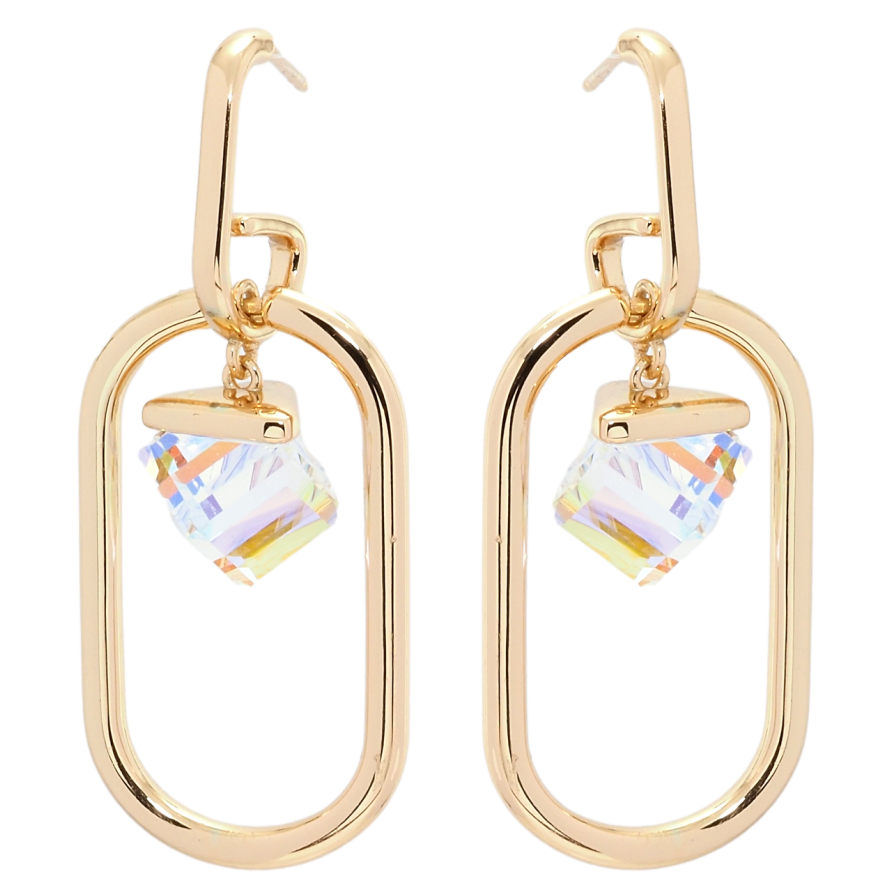 Сережки Xuping колір 18K з кристалами Swarovski пусети Підвіски з кристалами Shimmer фото №1