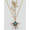 Кулон Xuping 18K з кр-ми Swarovski на ланцюжку Зірка з кристалом Capri Blue довжина 40-45см х 2мм фото №2