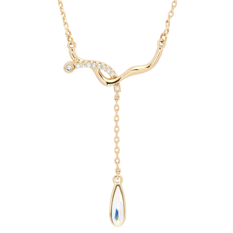 Підвіска Xuping 18K з кр-ми Swarovski на ланцюжку Витонченість з кристалом АВ довжина 41, 43, 46см х 1мм фото №1