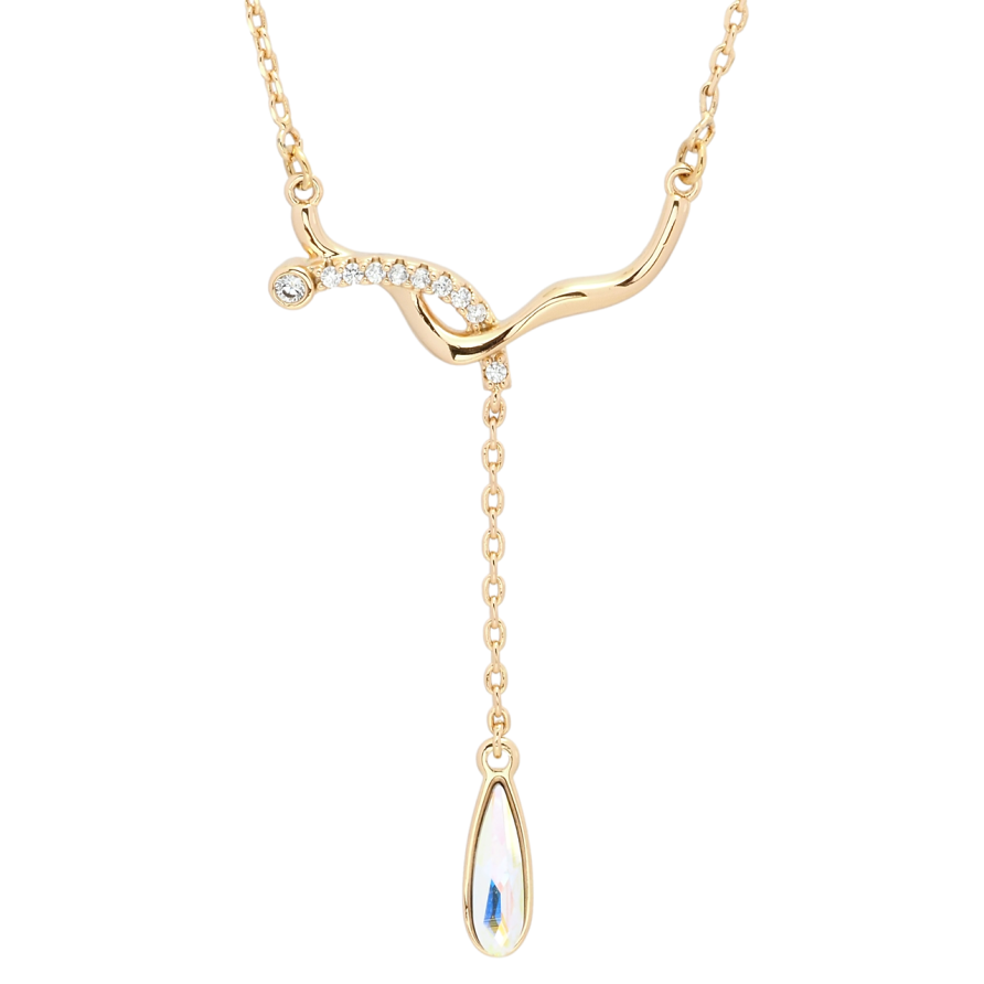 Підвіска Xuping 18K з кр-ми Swarovski на ланцюжку Витонченість з кристалом АВ довжина 41, 43, 46см х 1мм фото №1