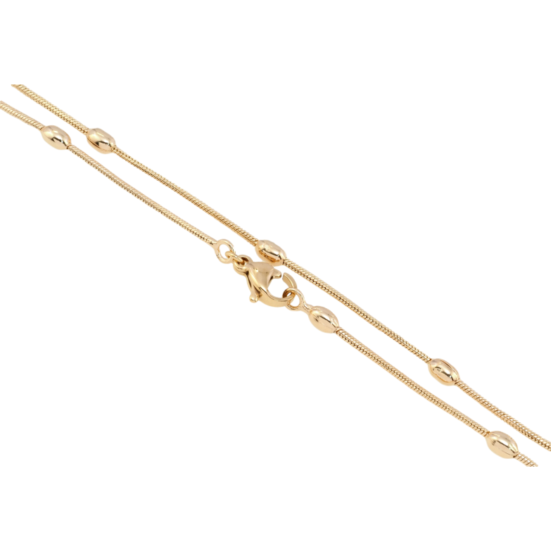 Ланцюжок Xuping Позолота 18K Плетіння Ювелірний Шнур з намистинами довжина 45см х 1.5мм фото №1 Ланцюжок Xuping Позолота 18K Плетіння Ювелірний Шнур з намистинами довжина 45см х 1.5мм фото №1