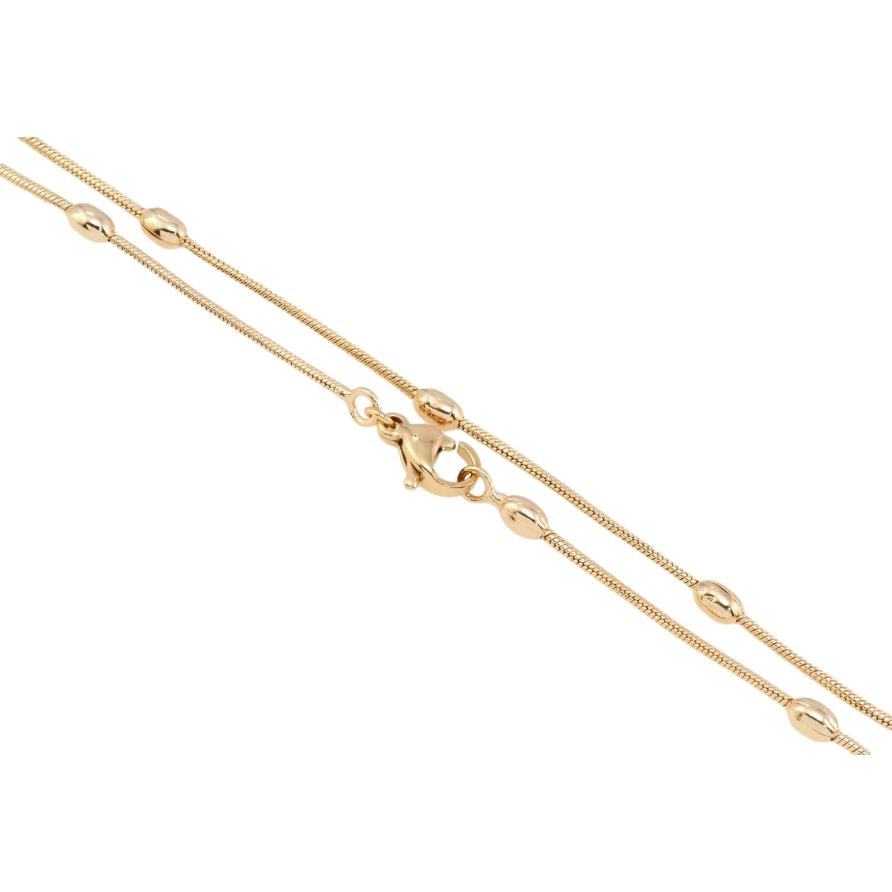 Ланцюжок Xuping Позолота 18K Плетіння Ювелірний Шнур з намистинами довжина 45см х 1.5мм фото №1 Ланцюжок Xuping Позолота 18K Плетіння Ювелірний Шнур з намистинами довжина 45см х 1.5мм фото №1